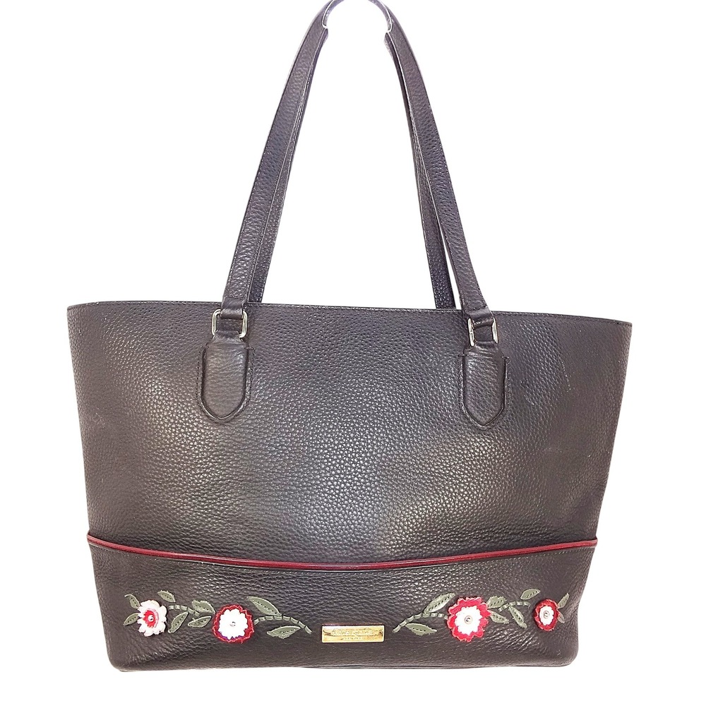 Kate‎ Spade Laurel Way Floral Embelished Medium Dally Tote Shoulder Bag Black